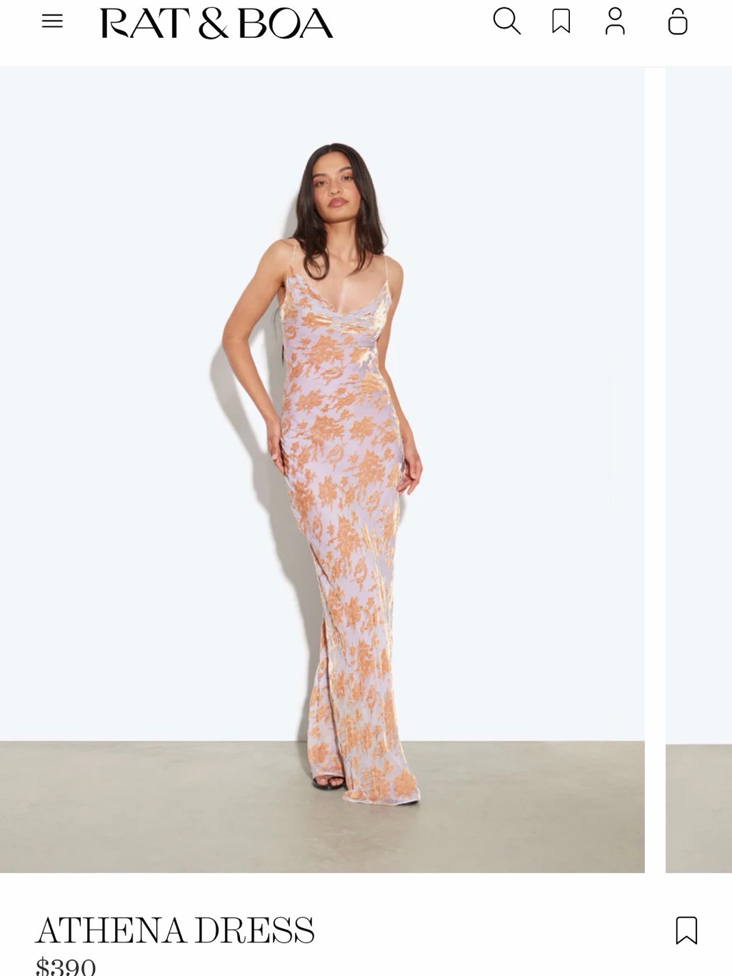 Rat & Boa Athena Maxi Slip Dress In Pink And Gold Floral